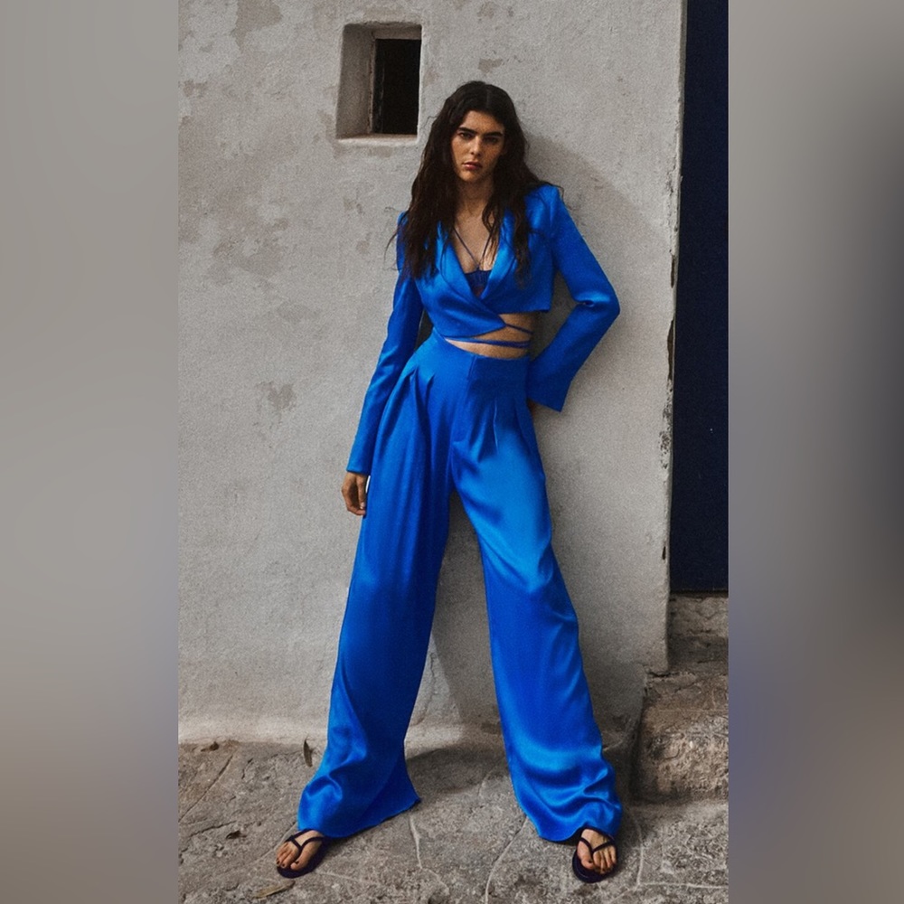 Zara - Full Length Satin Effect Pants